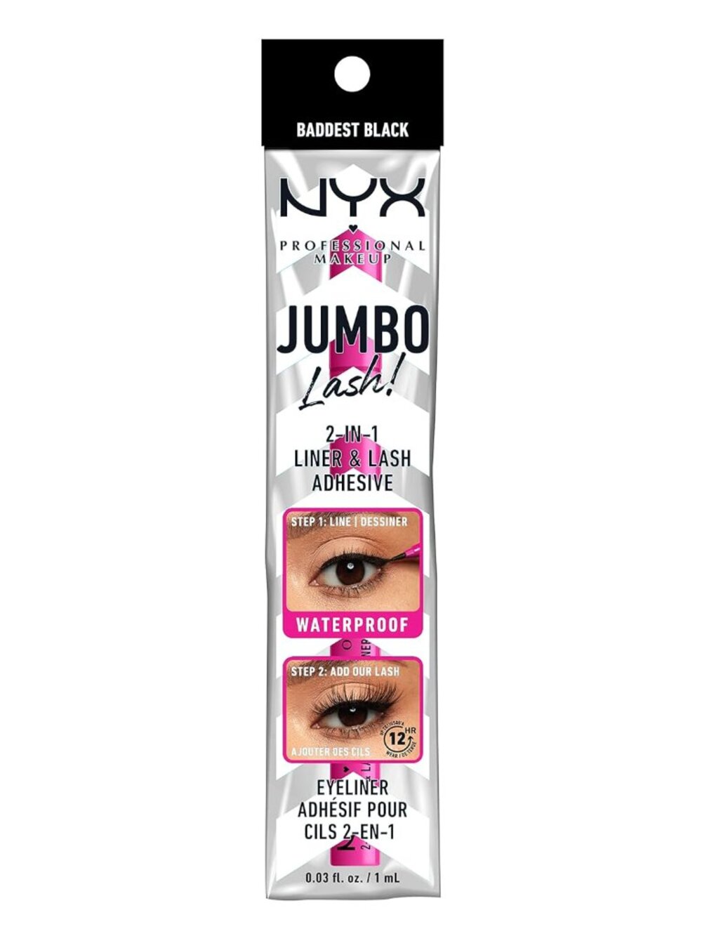 NYX Jumbo Lash 2 In 1 Liner & Lash Adhesive- Baddest Black